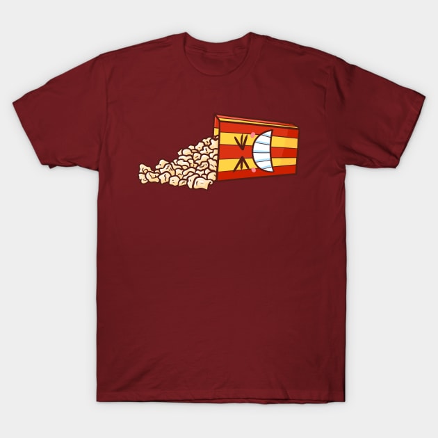 Funny popcorn falling T-Shirt by Jocularity Art